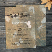 Invitation Dandelions et papillons Fête des mariées rustique