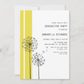 Invitation Dandelions Moderne Jaune fête de graduation (Devant)