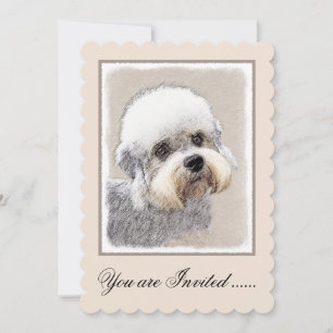 Invitation Dandie Dinmont Terrier Peinture Chien Art original