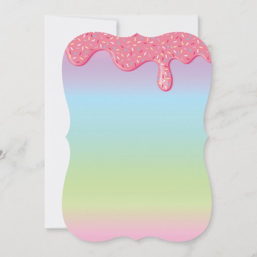 Invitation Dâne arc-en-ciel première fille de fête d'annivers (Dos)