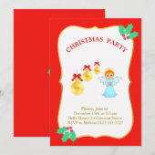 Invitation d'ange de fête de Noël (Devant / Derrière)