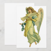 Invitation d'ange de Noël victorien (Devant / Derrière)