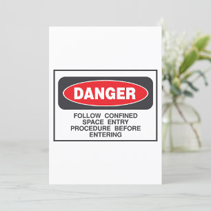 Invitation Danger Entrée dans un espace confiné Avertissement