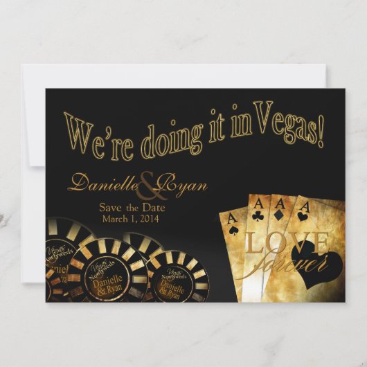 Invitation Danielle et Ryan Las Vegas Deluxe Mariage (Devant)