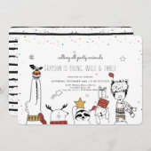 Invitation d'animal de fête de Noël (Devant / Derrière)