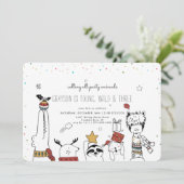 Invitation d'animal de fête de Noël (Debout devant)