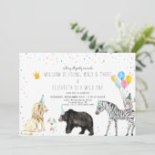Invitation d'animal de fête simple moderne (Debout devant)