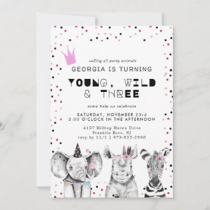 Invitation d'animal de fête simple moderne