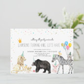 Invitation d'animal de fête simple moderne (Debout devant)