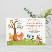 Invitation d'animaux de bois mignon