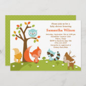 Invitation d'animaux de bois mignon