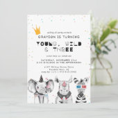 Invitation d'animaux de fête simple moderne (Debout devant)