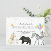 Invitation d'animaux de fête simple moderne (Debout devant)