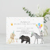 Invitation d'animaux de fête simple moderne (Debout devant)