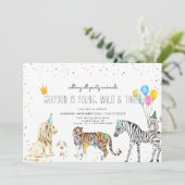 Invitation d'animaux de fête simple moderne (Debout devant)