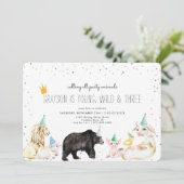 Invitation d'animaux de fête simple moderne (Debout devant)