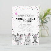 Invitation d'animaux de fête simple moderne (Debout devant)