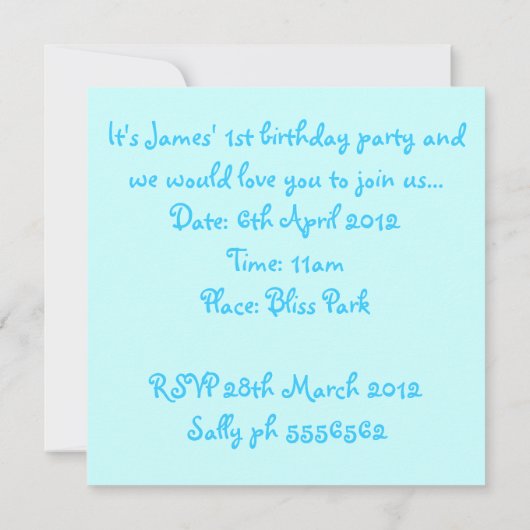 Invitation d'animaux de marque Noahs (Dos)