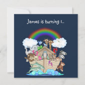 Invitation d'animaux Noahs Marine Blue (Devant)