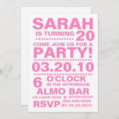 Invitation d'anniversaire (Devant / Derrière)