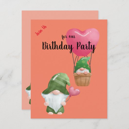 invitation d'anniversaire (Devant / Derrière)