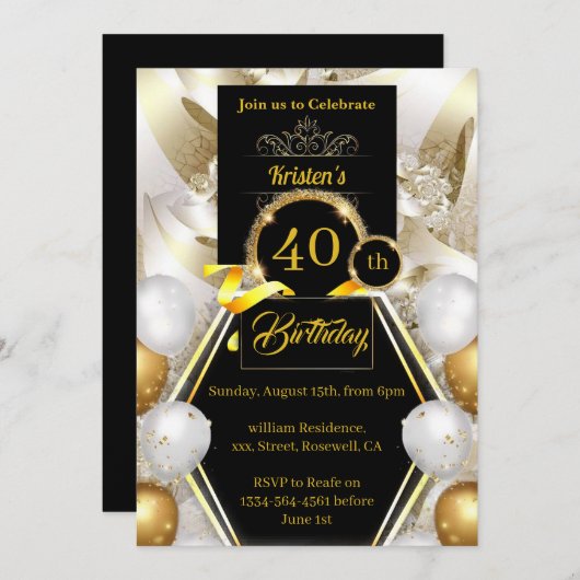 Invitation d'anniversaire (Devant / Derrière)