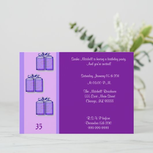 Invitation d'anniversaire (Debout devant)