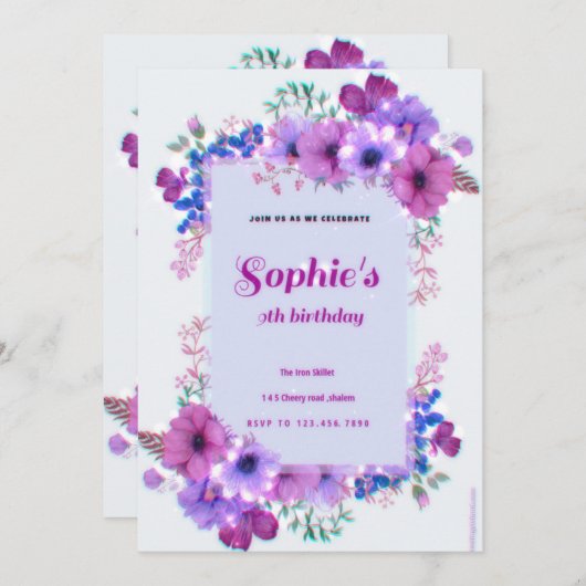 invitation d'anniversaire (Devant / Derrière)