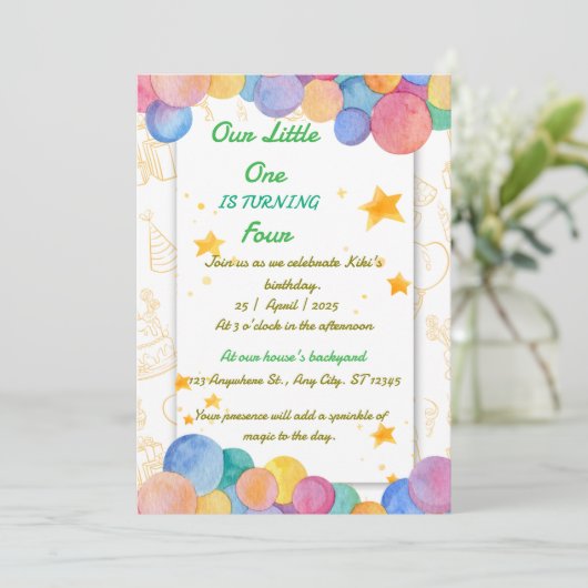 Invitation d'anniversaire (Debout devant)