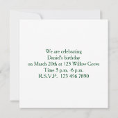 Invitation d'anniversaire (Dos)