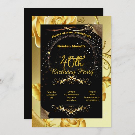 Invitation d'anniversaire (Devant / Derrière)