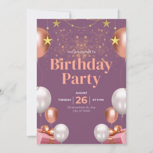 Invitation d'anniversaire  (Devant)