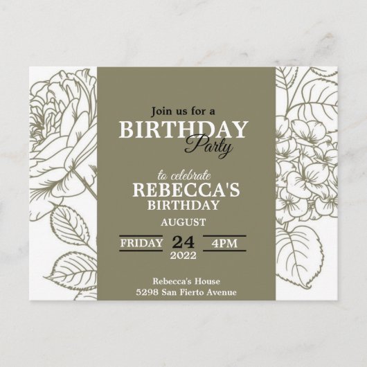 Invitation d'anniversaire (Devant)