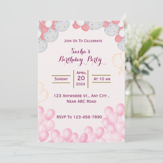 Invitation d'anniversaire (Debout devant)