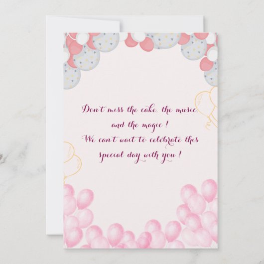 Invitation d'anniversaire (Dos)