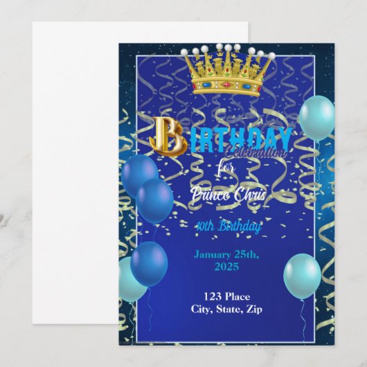 Invitation d'anniversaire (Devant / Derrière)