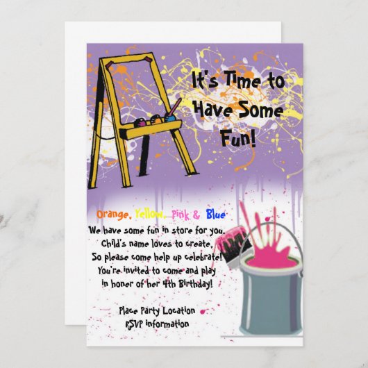 Invitation d'anniversaire (Devant / Derrière)