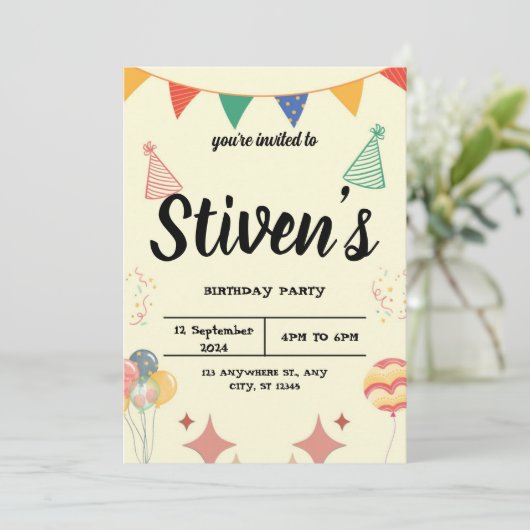 Invitation d'anniversaire (Debout devant)