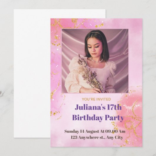 invitation d'anniversaire (Devant / Derrière)