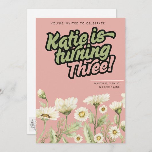 Invitation d'anniversaire (Devant / Derrière)