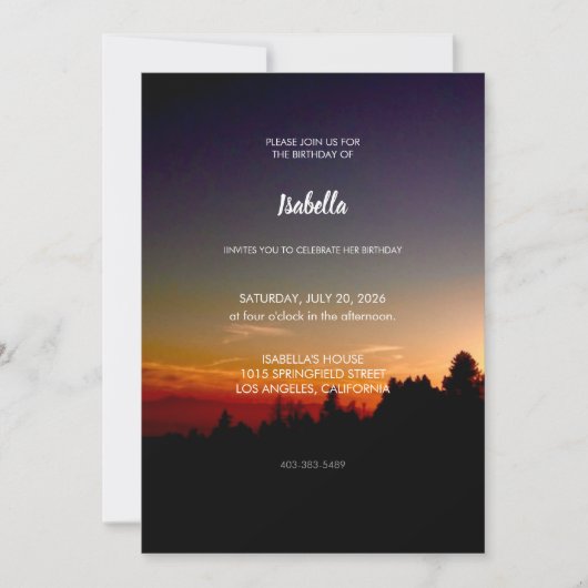 Invitation d'anniversaire (Devant)