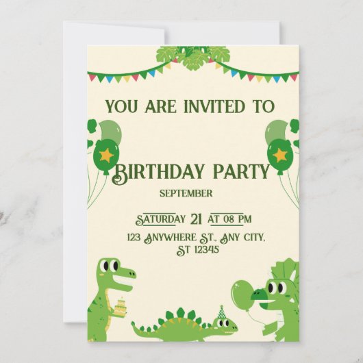 Invitation d'anniversaire (Devant)