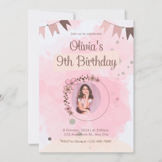 Invitation d'anniversaire  (Devant)
