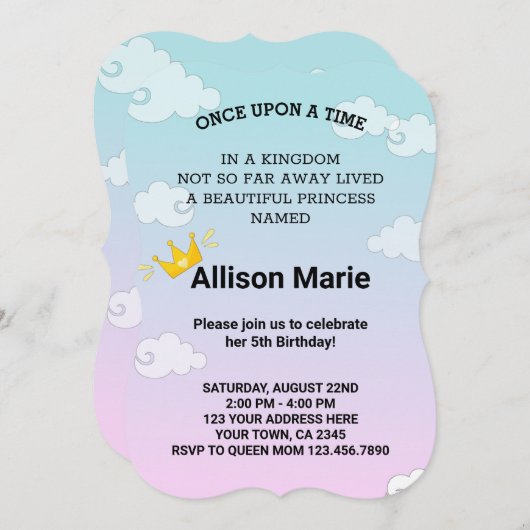 Invitation d'anniversaire (Devant / Derrière)