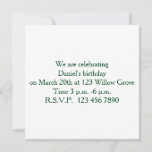 Invitation d'anniversaire (Dos)