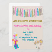 Invitation d'anniversaire (Devant / Derrière)