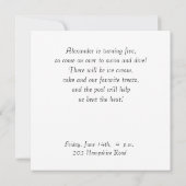 Invitation d'anniversaire (Dos)