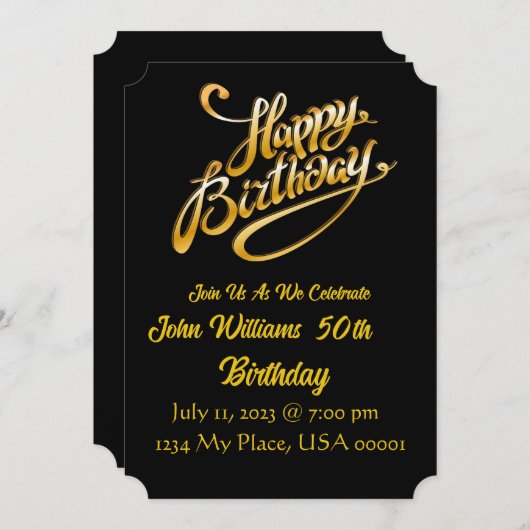 Invitation d'anniversaire (Devant / Derrière)