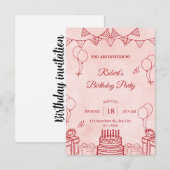 Invitation d'anniversaire (Devant / Derrière)