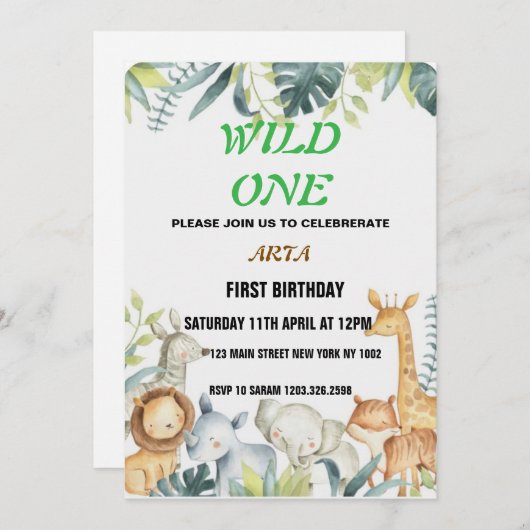 Invitation d'anniversaire (Devant / Derrière)